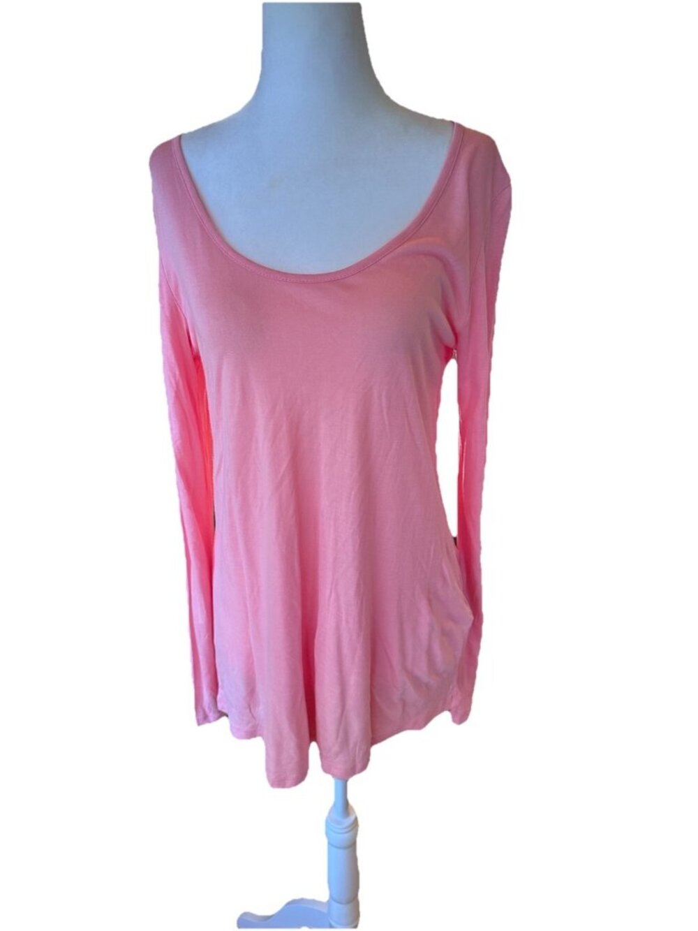 IJeans By Buffalo Top Women's Small Pink Lace Back Scoop Neck Long Sleeve Blouse